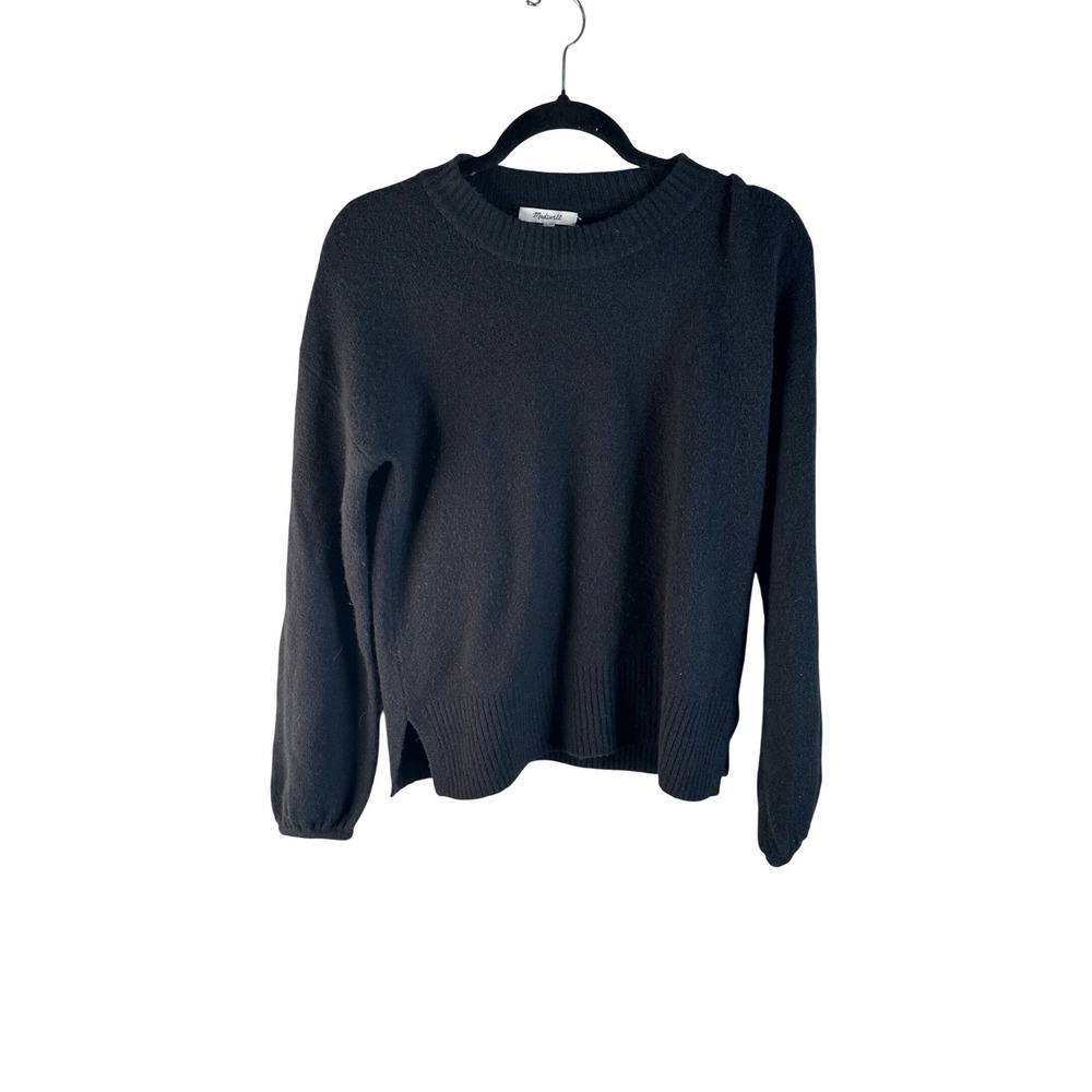 Madewell Black Merino Alpaca Blend Crewneck Sweater Size XS